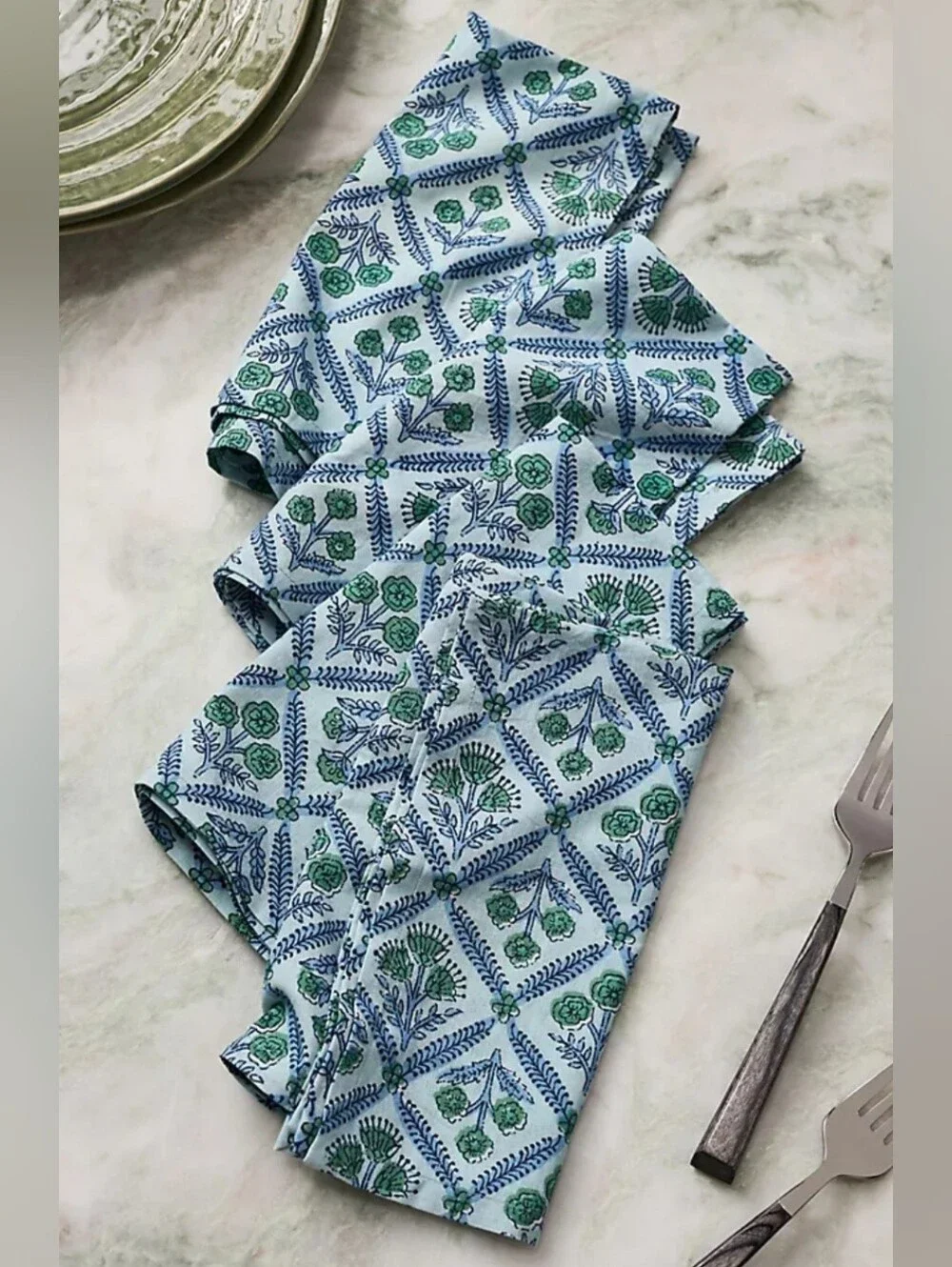Anthropologie, Kiara Lattice Cotton Napkins, Set of 4